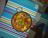 A picture of step 3 of Capsicum paneer gravy.