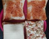 A picture of step 2 of Cheesy Veg sandwich.