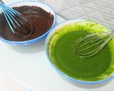 Foto langkah ke 3 dari resep Choco Green Tea Moist Cake.
