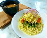 一人份的和風胡麻蛋絲涼麵🥒🧅🥕🥚的食譜步驟3照片
