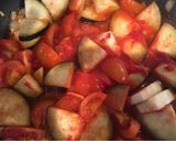 A picture of step 4 of Aubergine and ginger tomato pasta.