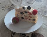 Túrós gyümölcsös palacsintatorta recept fázis 5 fotója