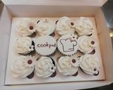 A picture of step 6 of Chocolate cupcakes with Vanilla buttercream frosting.