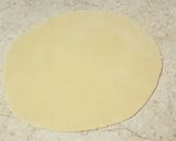A picture of step 3 of Besan ki Roti.Piyaz Tamatar Hari Mirch Chutney.