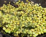 A picture of step 3 of Green pigeon pea usli (stir fried lentils).