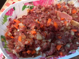 Hamburguesa casera con tallarines