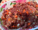 Foto del paso 4 de la receta: Hamburguesa casera con tallarines