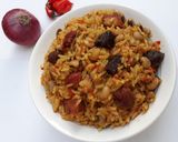 A picture of step 5 of Rice and Beans Jollof.