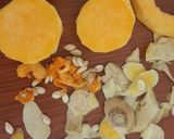 A picture of step 2 of Butternut soup with chia seeds toppings.