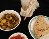 A picture of step 3 of Aloo soya ki baji.