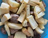 Foto del paso 6 de la receta: Atún, ajetes y patatas con aceite de jamón