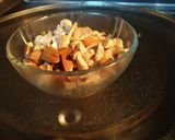 A picture of step 1 of Dry fruit rose petals chikki.