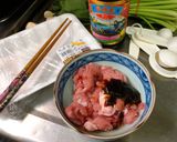蠔油嫩肉絲炒油菜的食譜步驟1照片