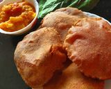 A picture of step 4 of Rajgira singada poori with Aloo subji.