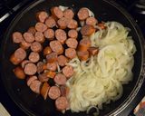 A picture of step 3 of Simple Sausage and Greens Stir-fry.