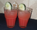 A picture of step 3 of Cucumber and watermelon juice.