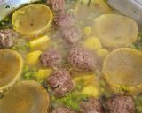 Une image de l'étape 5 de Tajine boulettes pomme de terre petits pois et fond d'artichaut.