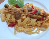 A picture of step 4 of Egg Fettuccine with Caesar's Mushrooms.