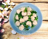 Hình bước làm 4 của món Canh Rau Cải Cúc Nấu Giò Sống