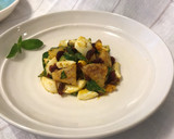 A picture of step 16 of Taro, Sweet Potato, Cucumber, and Cranberry Salad (with Egg and Fresh Basil).