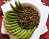 A picture of step 5 of Roasted Green Peas.