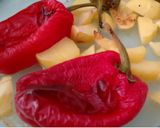 Foto del paso 2 de la receta Crema de espinaca con pimiento y patata asada al horno con Agua de Mar