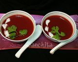 A picture of step 7 of Roasted Bell pepper Tomato Beetroot soup.