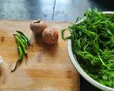 A picture of step 1 of Shepu(dill) green leafy vegetables sabji by.