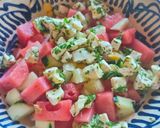 Foto del paso 5 de la receta: Ensalada fresca de sandía y pepino, con queso de albahaca