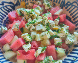 Foto del paso 5 de la receta: Ensalada fresca de sandía y pepino, con queso de albahaca