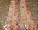 A picture of step 1 of Pancetta and poached egg on toasted oregano bread.