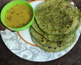 A picture of step 6 of Methi roti.