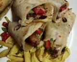 A picture of step 1 of Chicken wrap sandwich with potato wedges.