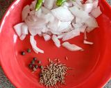 A picture of step 1 of Weat and moong dal dalia.