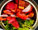 A picture of step 2 of Peri Peri Paneer Steak with Tossed Vegetables.