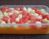 Foto langkah ke 5 dari resep Puding susu with toping melon, semangka.