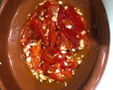 Foto del paso 6 de la receta: Sopa de cocido y timbal de filete de cerdo con cebolla caramelizada y pimientos asados