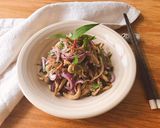 Hình bước làm 5 của món 🌱 Gỏi Nấm Bào Ngư Thuần Chay (Vegan)
