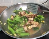 A picture of step 5 of Mustard Green And Roasted Pork Stir Fry (Kai Choy).