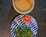 A picture of step 1 of Satay chicken with Hokkien noodles.