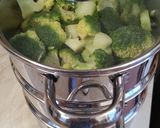 A picture of step 6 of Roast beef with steamed veg and roast potatoes.