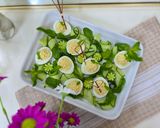 A picture of step 2 of Devilled Eggs.