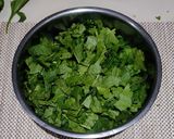 A picture of step 2 of Sarso Ka Saag (sarso, palak, bathua).