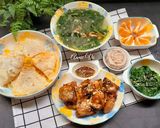 Hình bước làm 6 của món Cơm nhà với chả cá và cải bó xôi