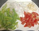 A picture of step 1 of Spaghetti With Indo - Chinese Twist.