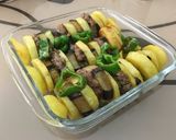 A picture of step 7 of Eggplant with Kofta.
