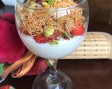 A picture of step 3 of Kunafa Cups with Cream.