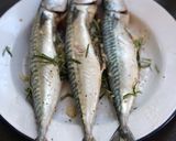 A picture of step 3 of Braai mackerel and scallops with padron peppers, aubergine and sweet corn.