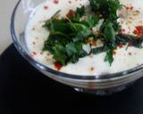 A picture of step 9 of Besan ke cheele ka raita.