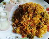A picture of step 5 of Matar paneer biryani.